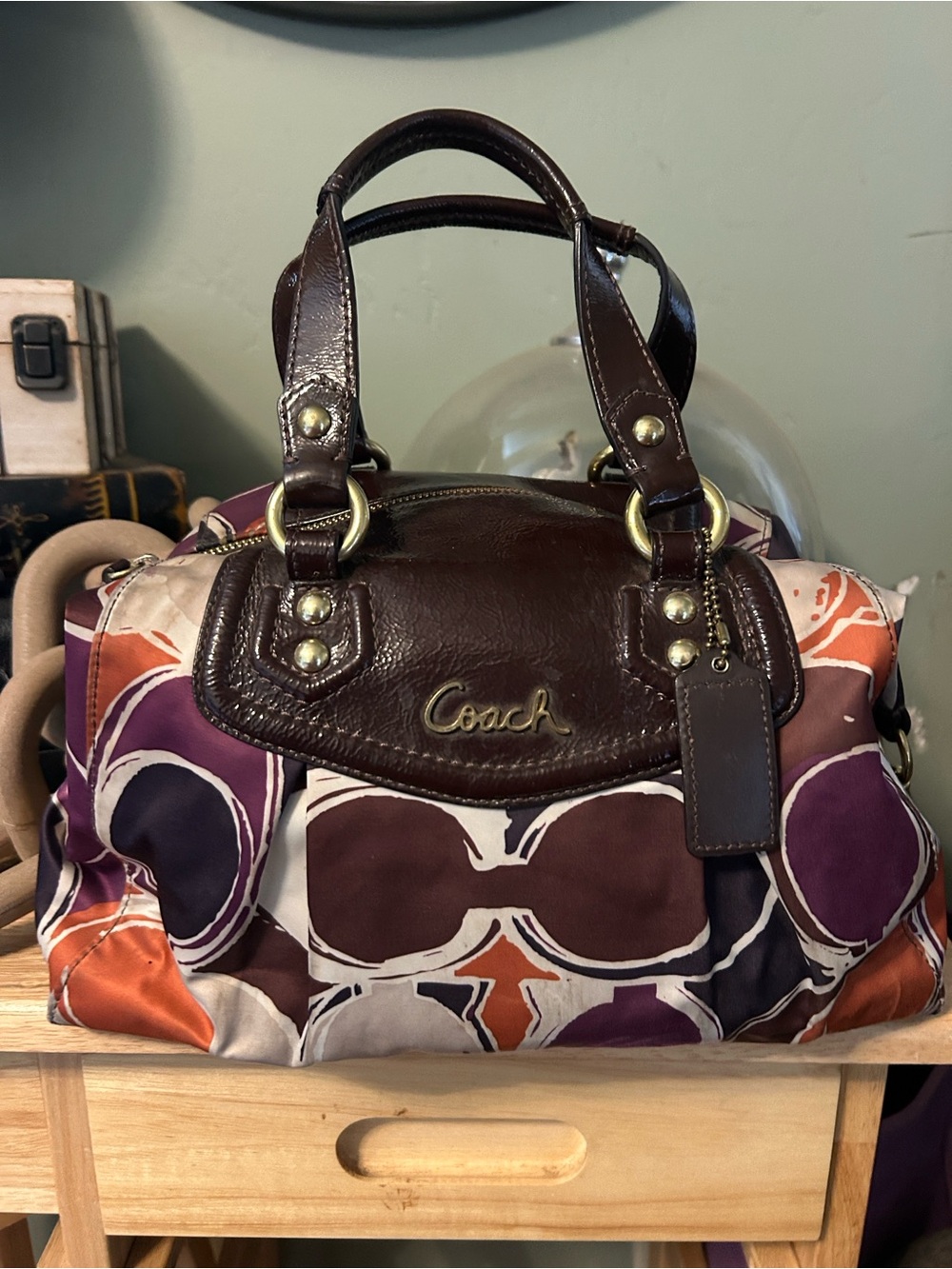 Coach Ashley Scarf Print Satchel